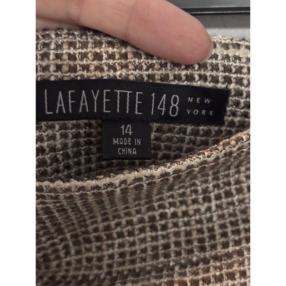 Lafayette 148 New York‎ Pencil Skirt Women's Size 14 Tweed Pattern Side Zip - Picture 6 of 9